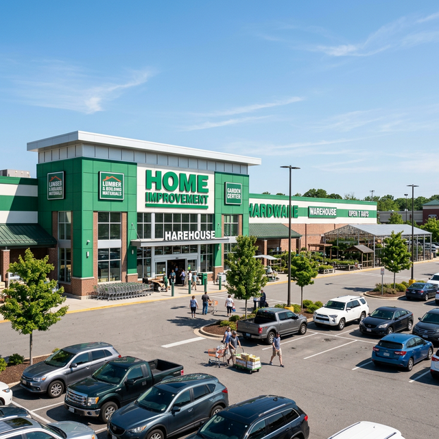 Menards digital color visualizer interface showing a living room being painted virtually